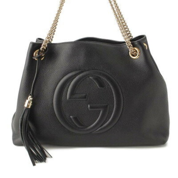 Gucci Handbags - Gucci Soho Chain Shoulder Bag Tote Black